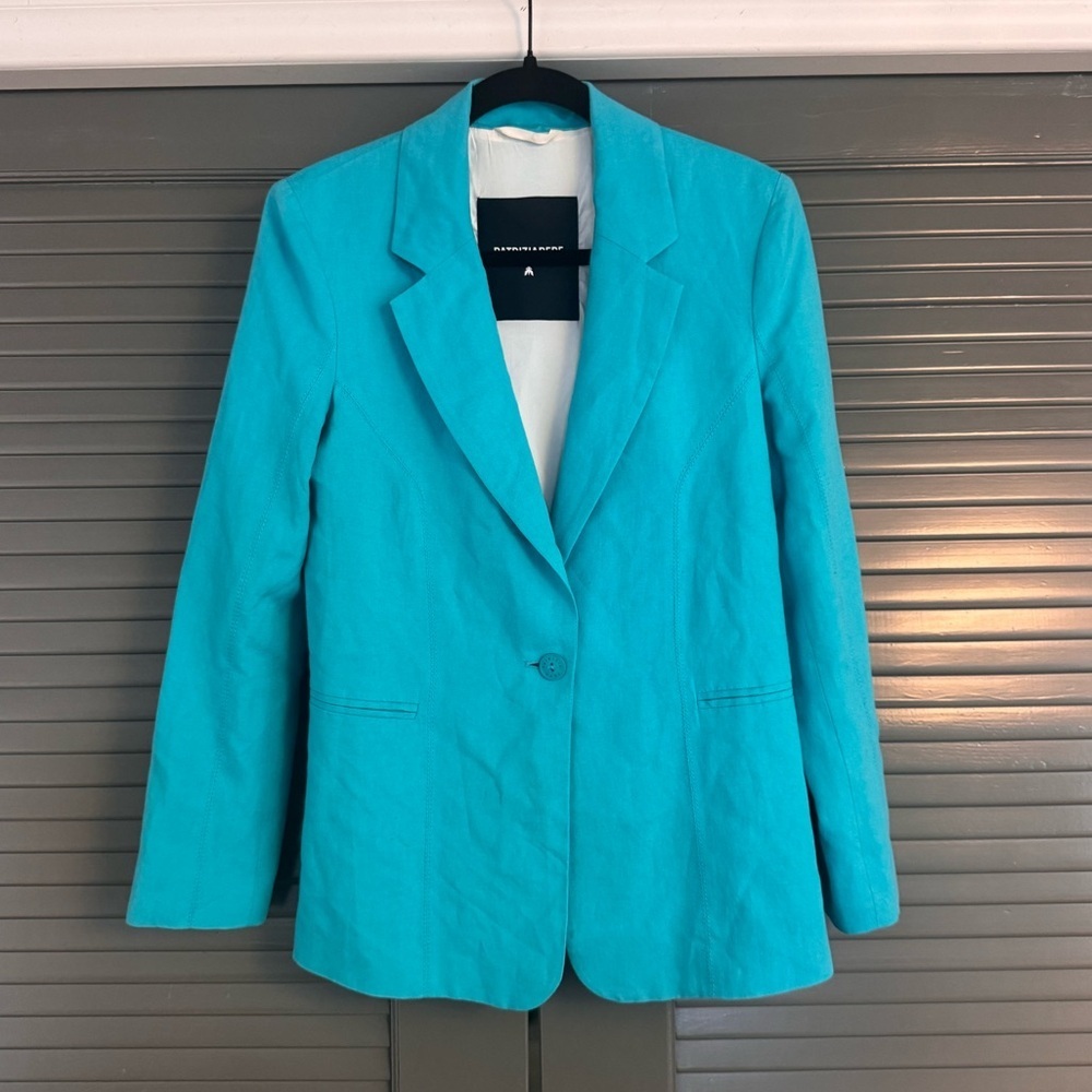 Patrizia Pepe Blue Linen Blend Blazer